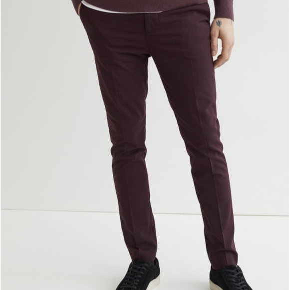 NWT RW&CO. Mens Skinny Fit Suit Pants in Burgundy - Picture 2 of 5